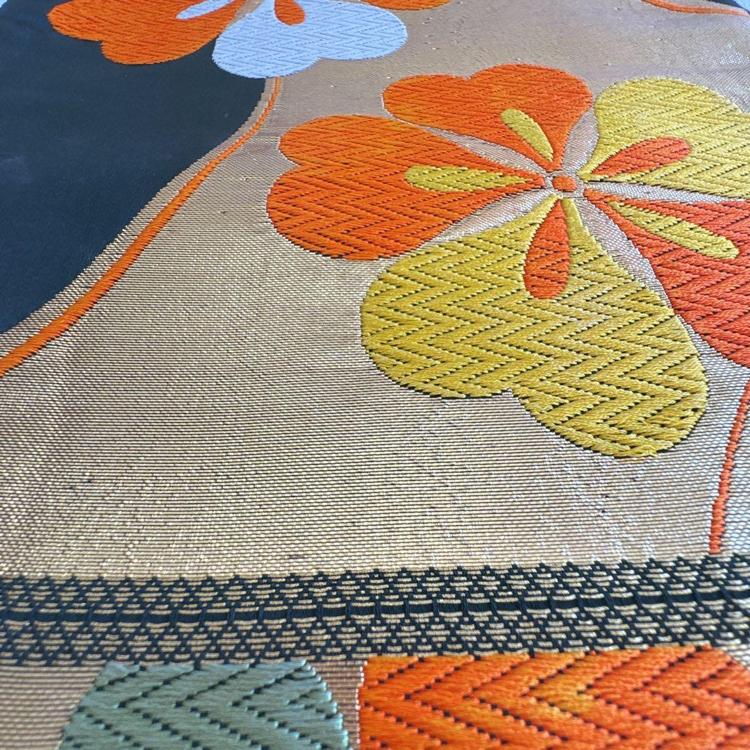 フルセット 七五三 7歳女の子 きもの　オレンジ色　牡丹　小物セット