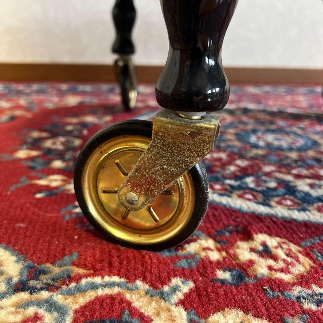 イタリア製　象嵌アンティーク家具　キッチンワゴン　サイドワゴン　キャスターワゴン