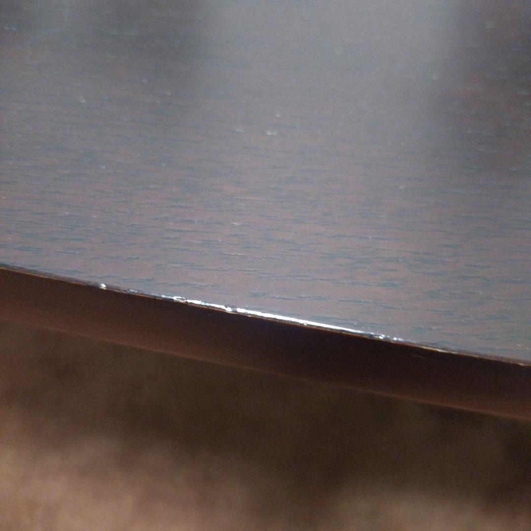 ダークブラウン 楕円形センターテーブル