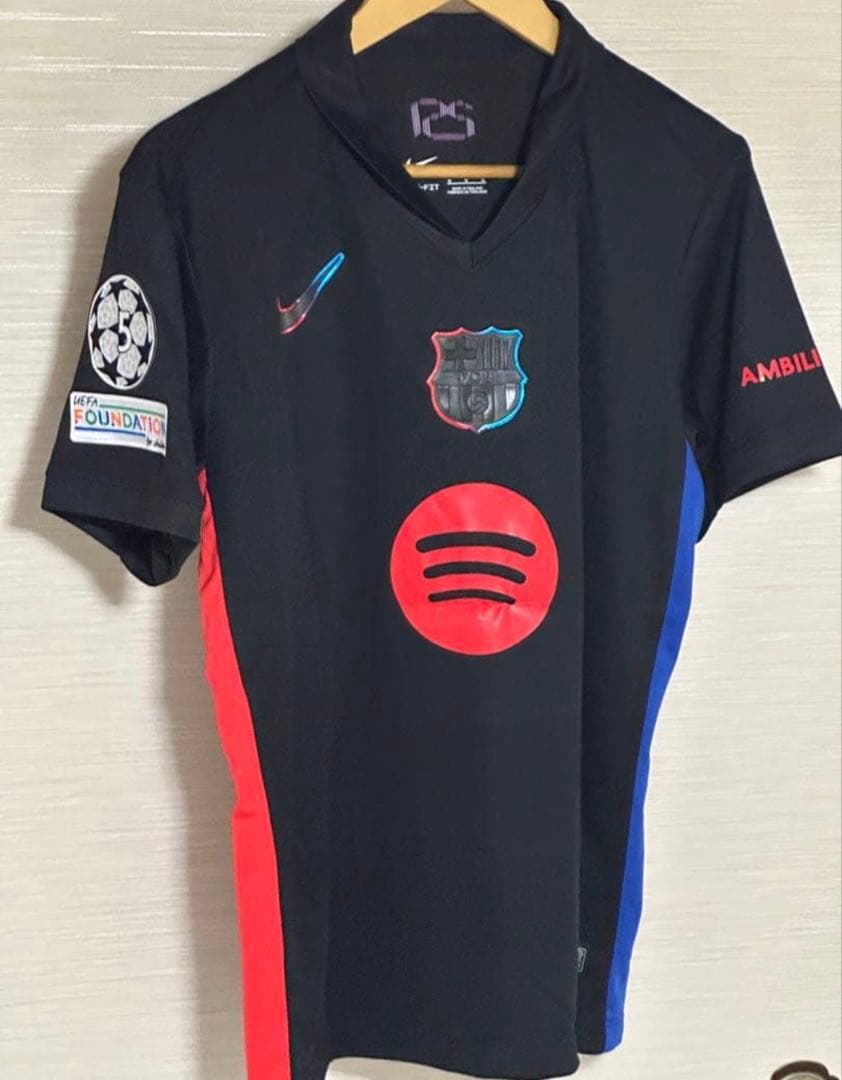 正規品　値下げ交渉是非　ガビ　CL バルセロナ24-25 アウェイユニ125周年