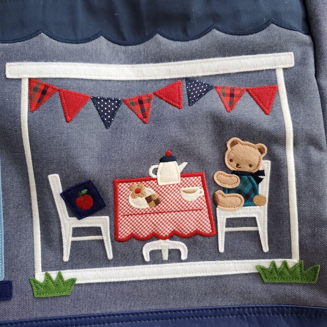 【美品】familiar ファミリア　デニム　マザーズバッグ　チャーム　ワッペン