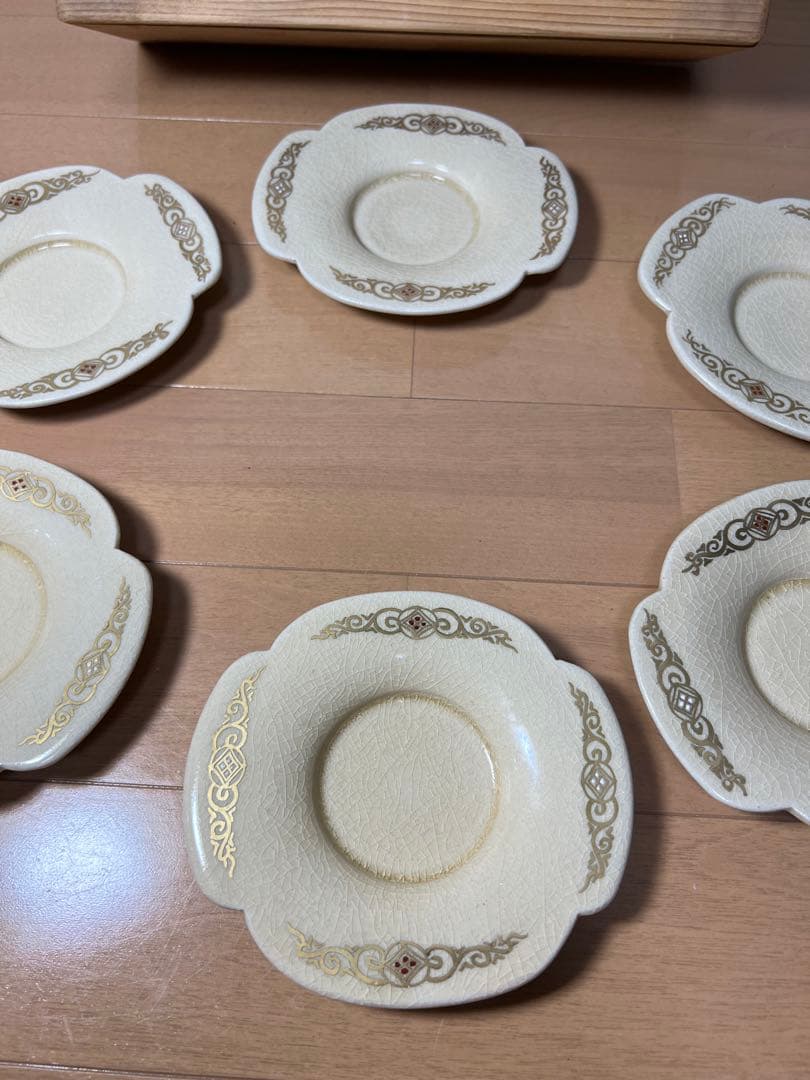 550 有田焼　薩摩　茶托　6客　金彩　未使用