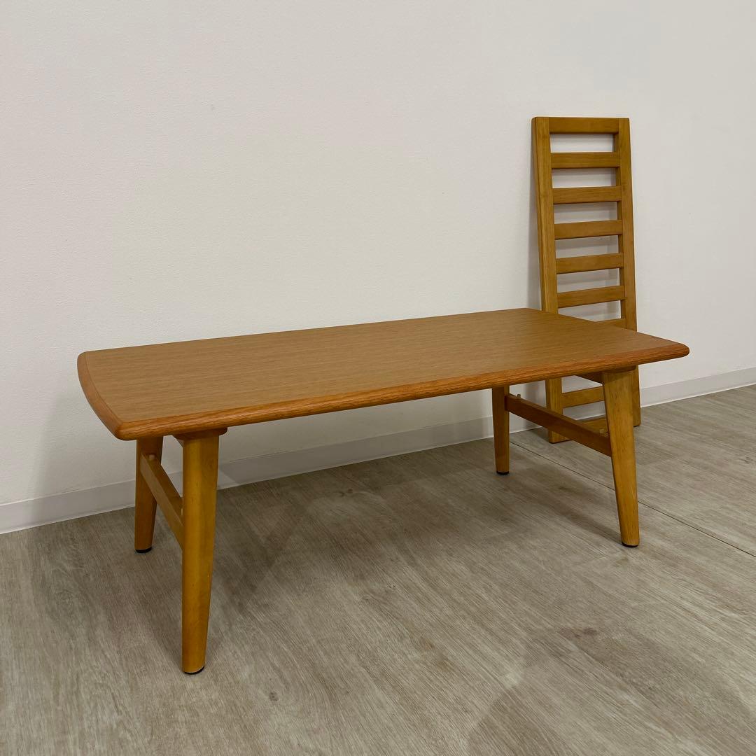 Yuri 展示品★センターテーブル 棚付ローテーブル 北欧調 中棚付き