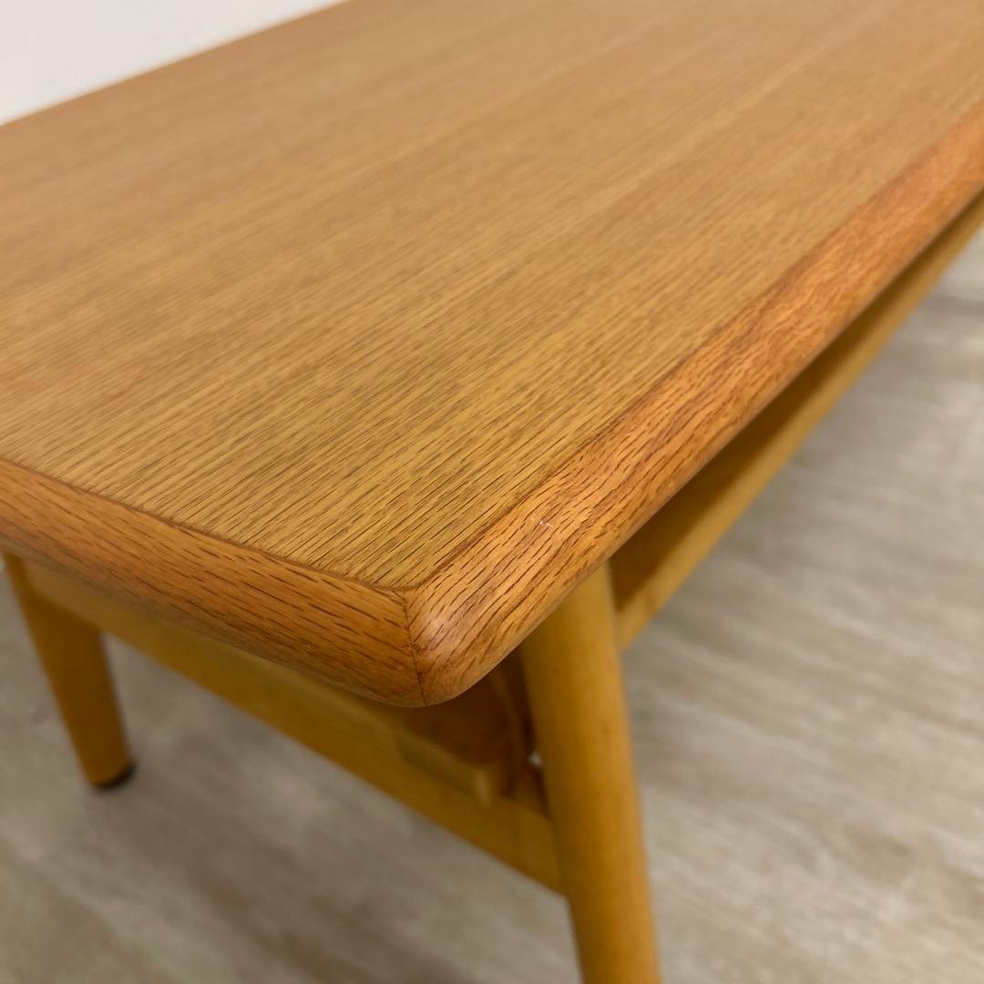 Yuri 展示品★センターテーブル 棚付ローテーブル 北欧調 中棚付き