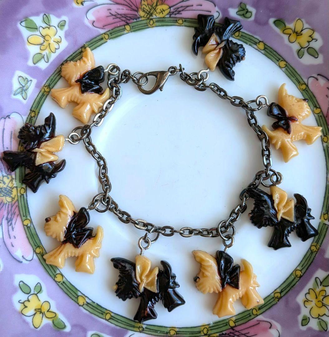 ベークライト テリア犬 ブラウンとベージュ ブレスレット ヴィンテージ 希少