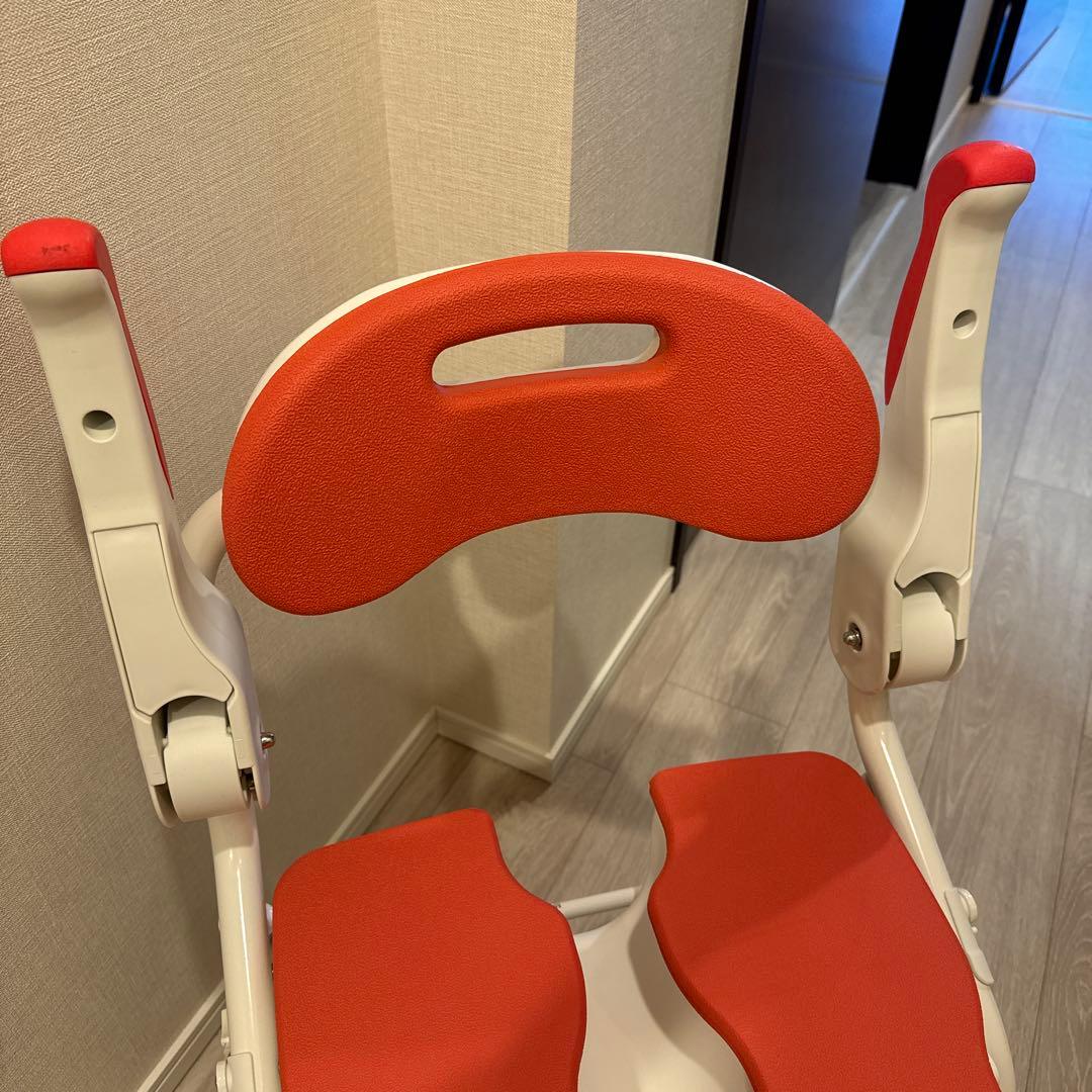 美品【送料込】介護用シャワーチェア 安寿 HPフィット レッド 背もた