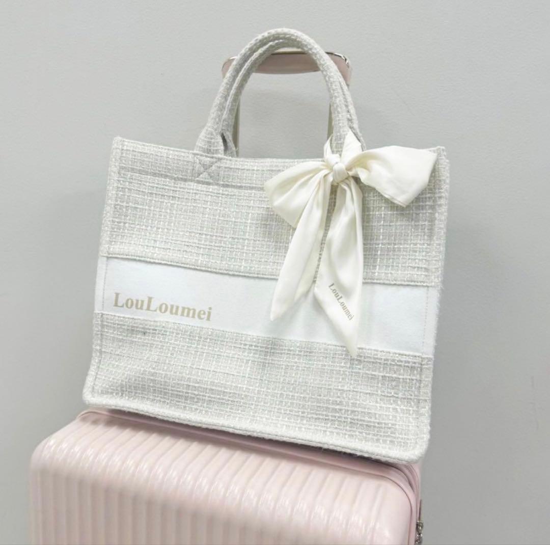 NICE CLAUP LouLoumei キャリーオンツイードトートバッグ