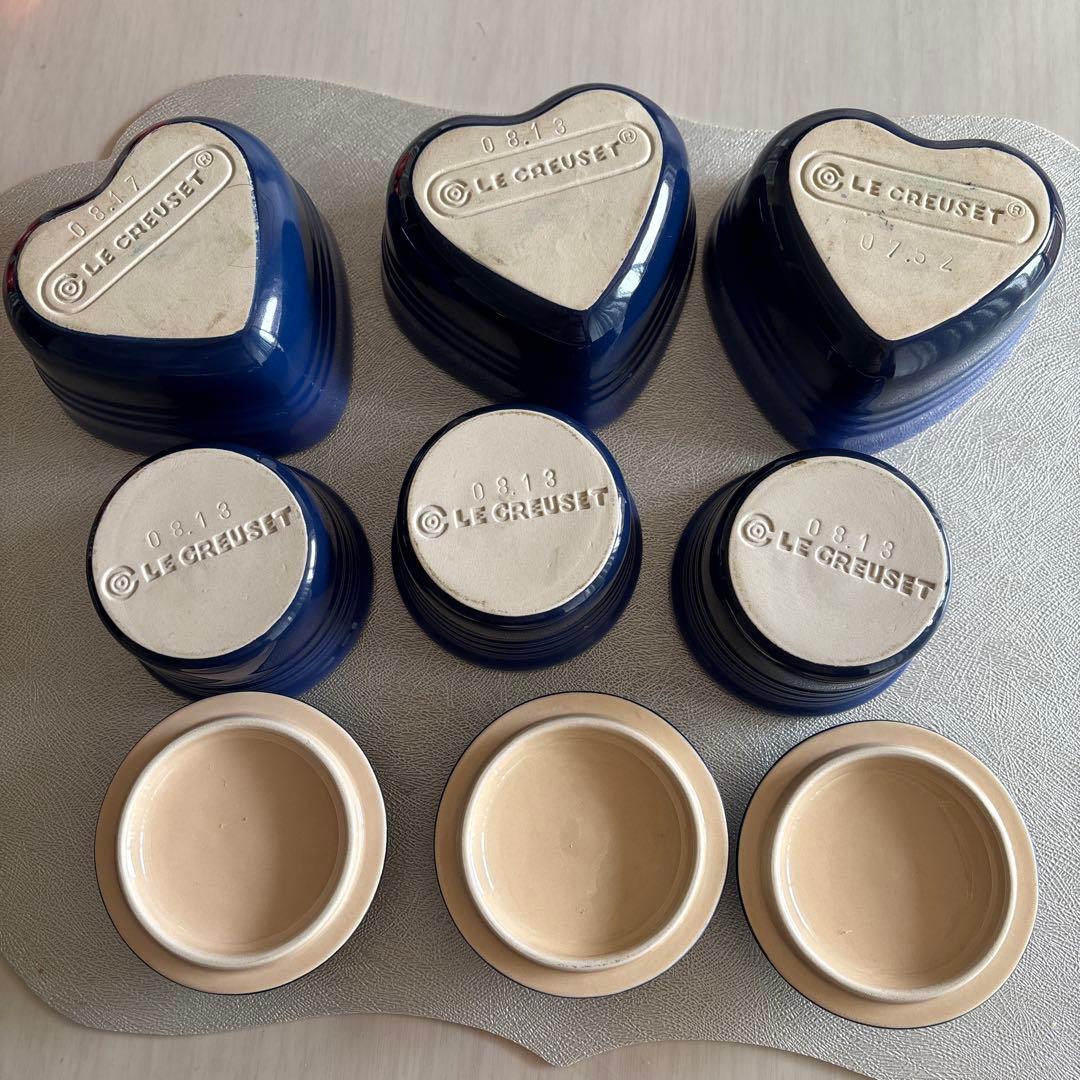 LE CREUSET ミニ・ココット 3個セット ラムカン3個セット青