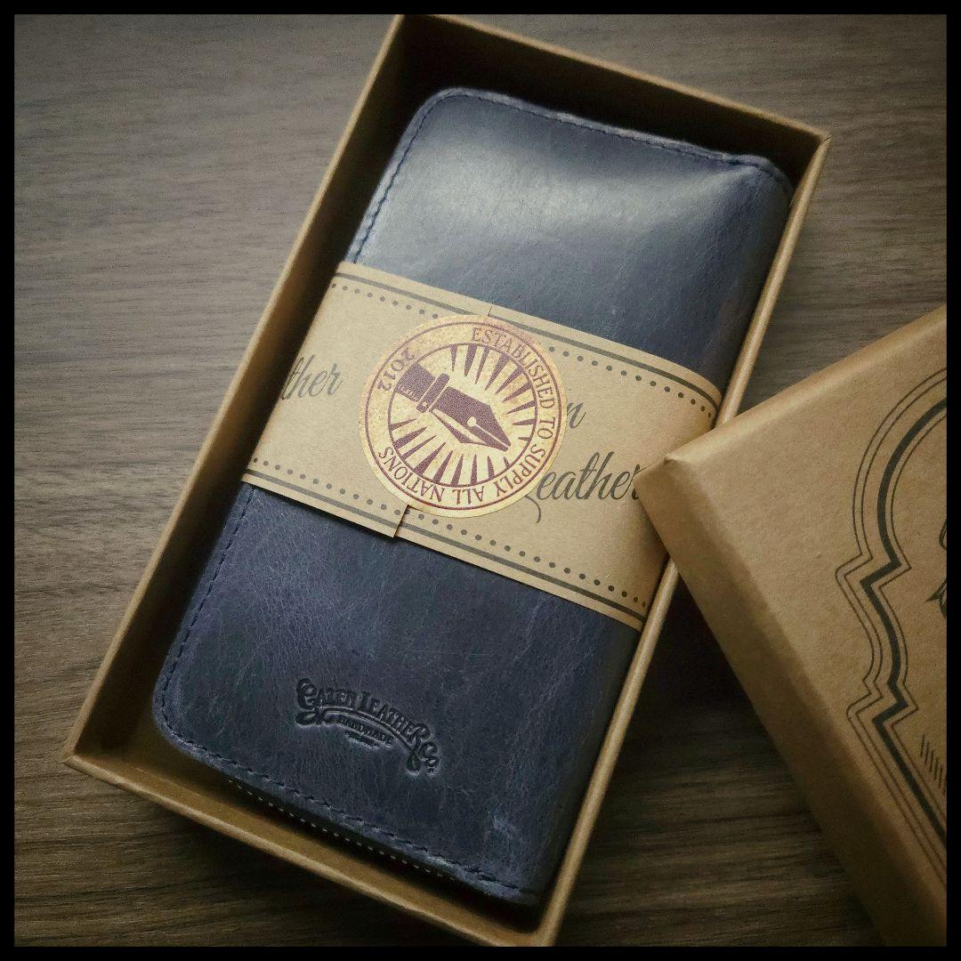 ガレンレザー　クレイジーホースネイビーブルー　3本差し+カードスロット