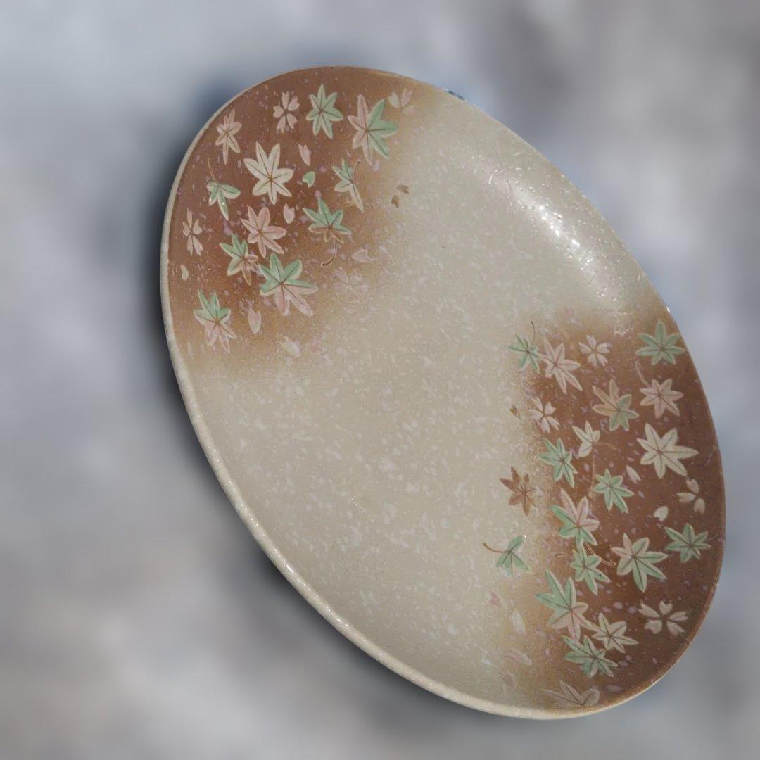 ホテル旅館用 メイン料理用橘 紅葉の花柄 楕円形皿