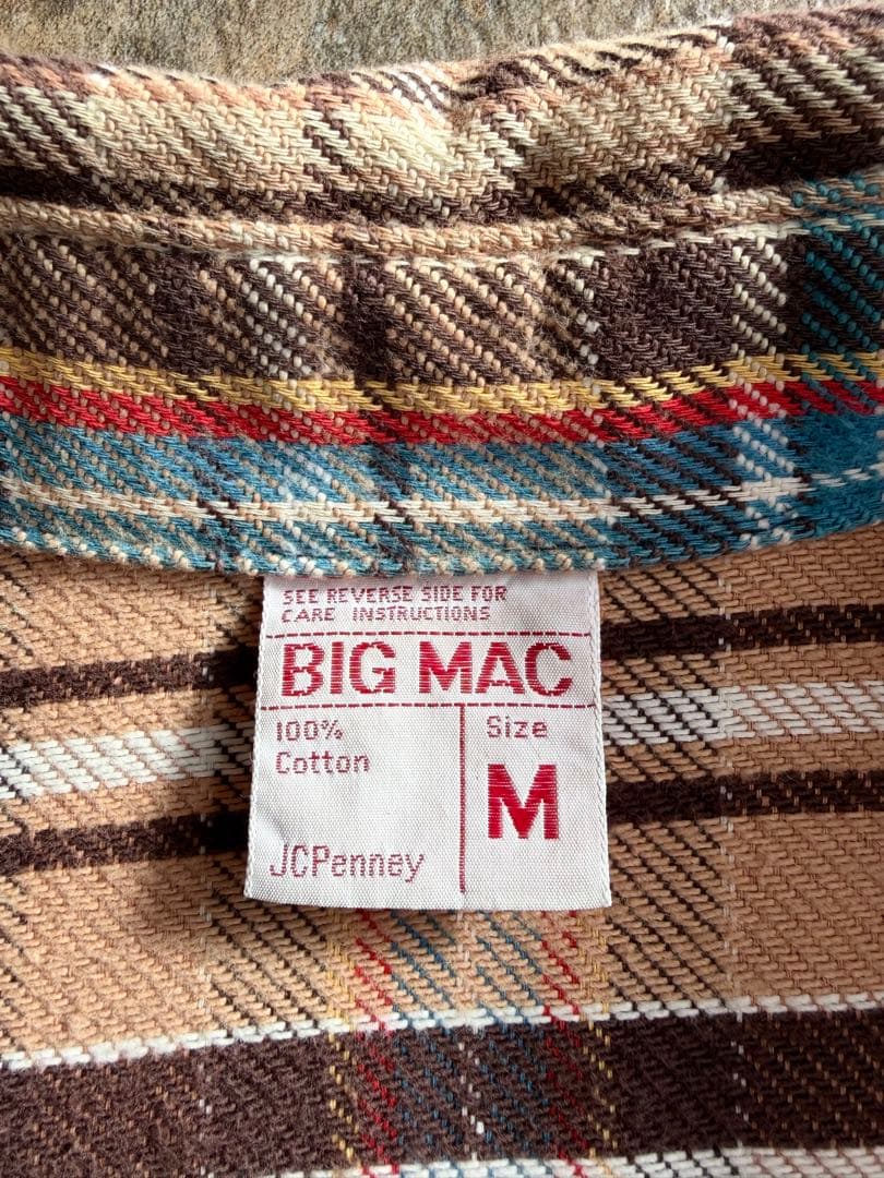 70s BIGMAC ビッグマック ヘビーネルシャツ 好配色 フランネル