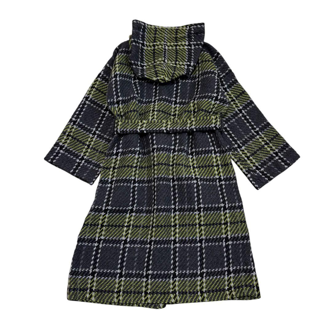 未使用　ジョンブラニガン　ジャーナル別注　ウール　チェック　フード　ニットコート