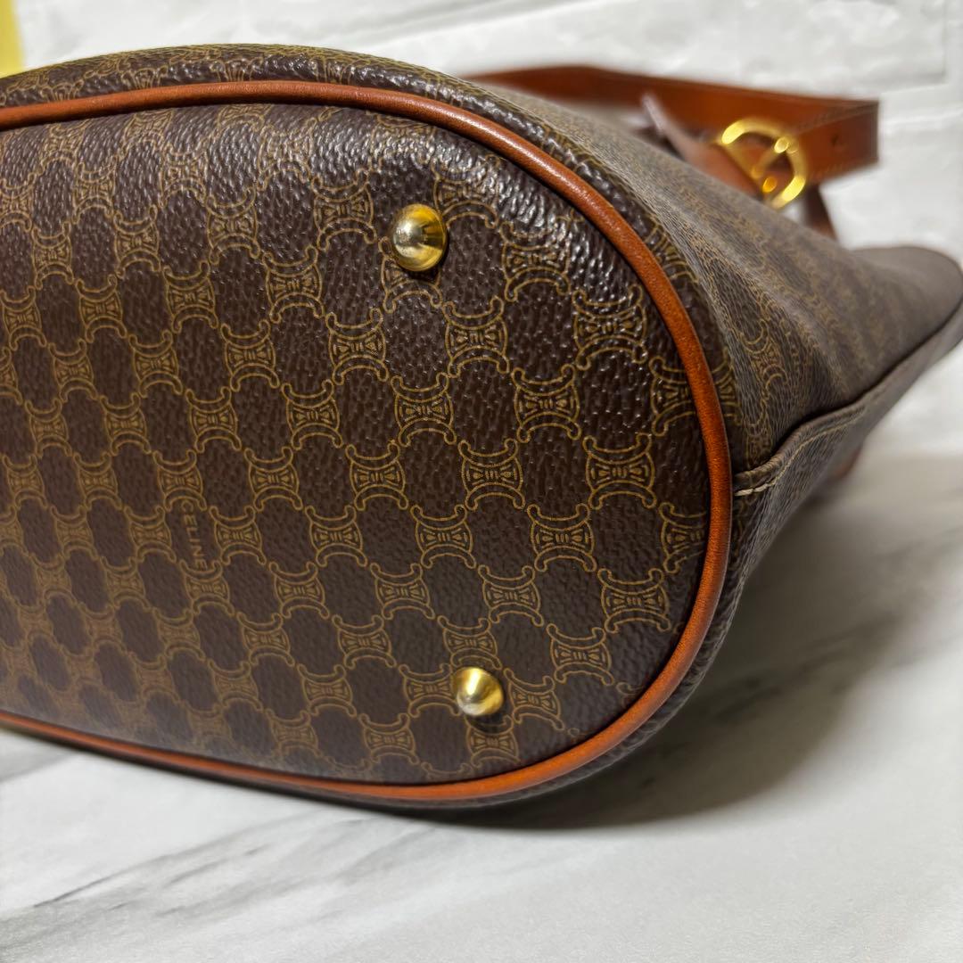 セリーヌ CELINE マカダム柄 トートバッグ バケツ型 オールドセリーヌ