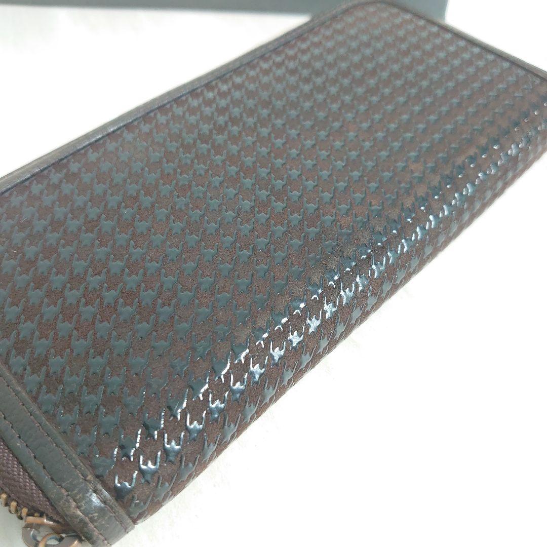 【ダンディー様】印傳屋 長財布 鹿革 漆 箱 説明文付き ラウンドファスナー