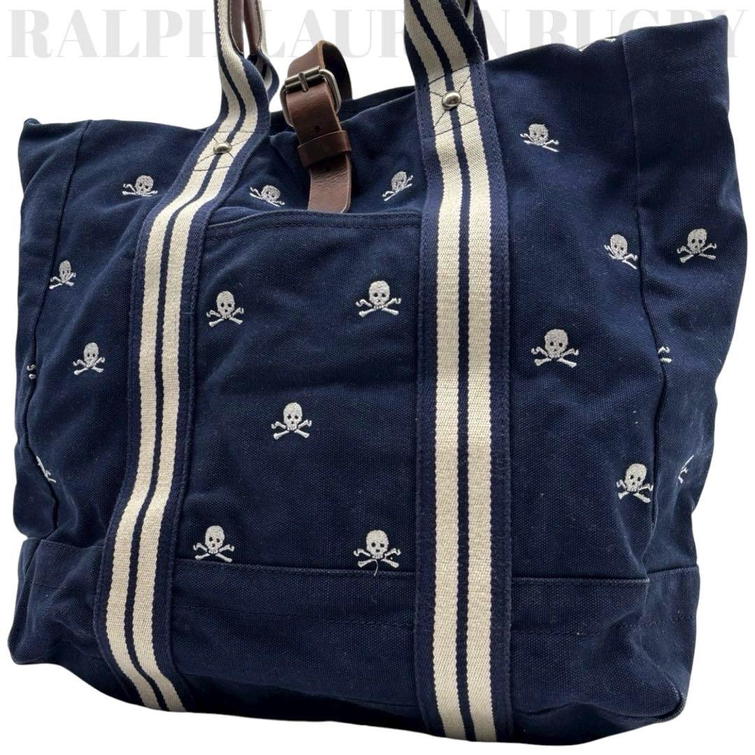 美品◎ラルフローレンラグビー 木村拓哉着用 A4可 肩かけ トートバッグ ドクロ