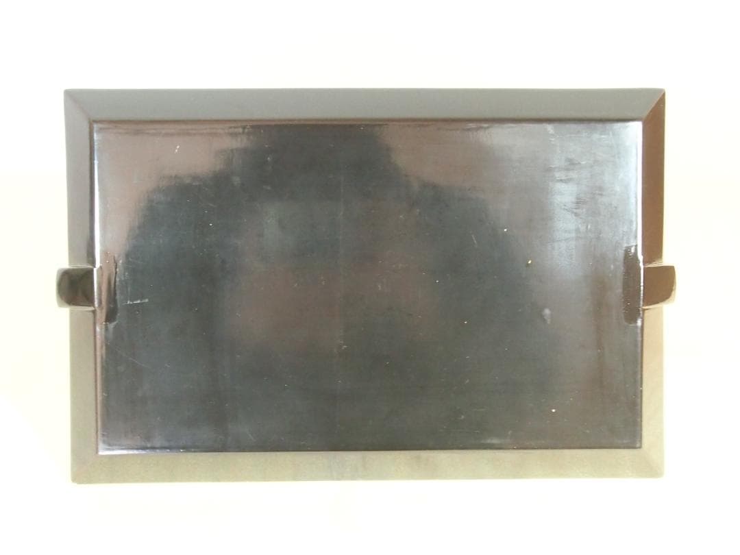 【骨董・良品】山水蒔絵 手付き盆 大小2点 三保の松原の図 古道具 検:輪島塗