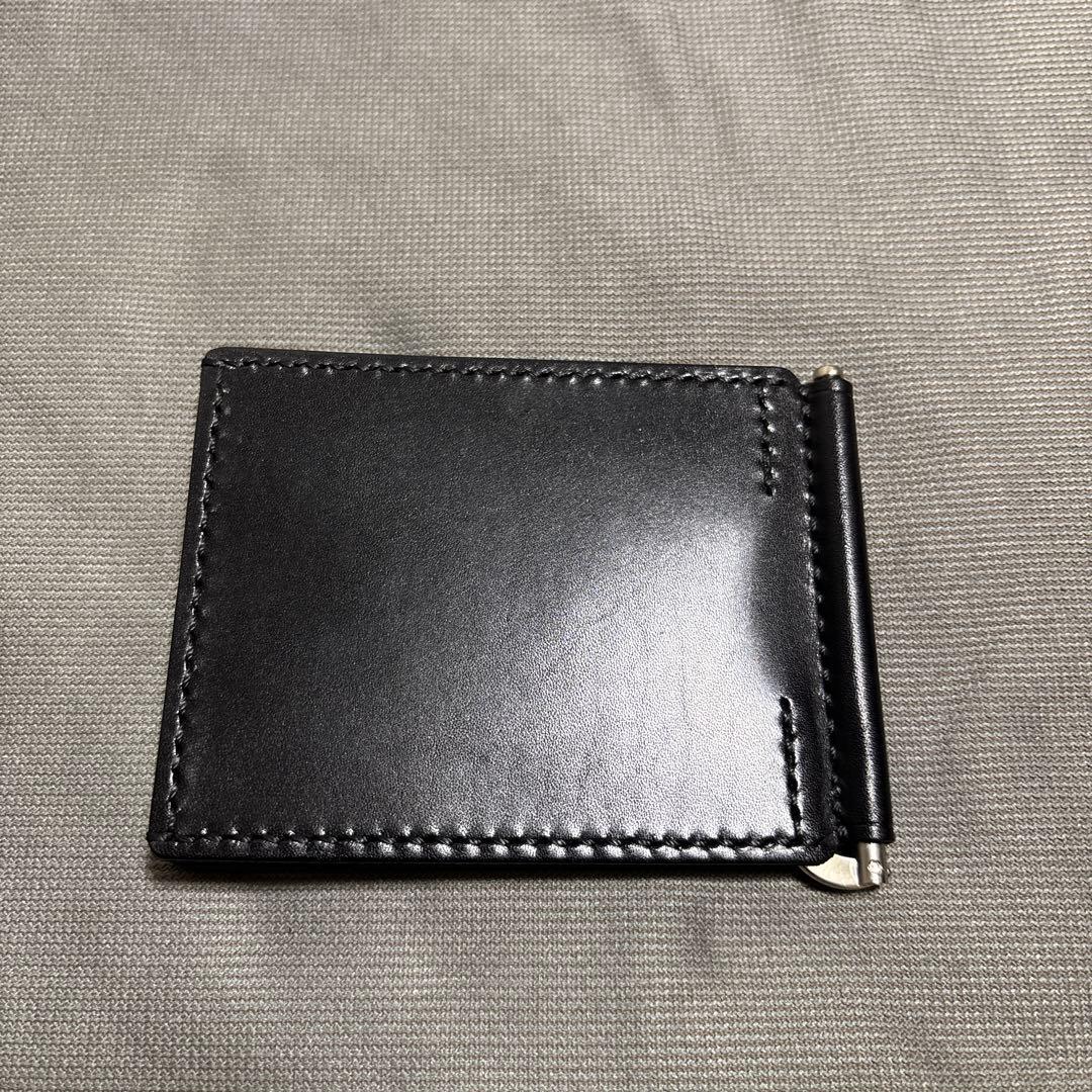 土日限定価格☆hyronworks☆ブラックレザーマネークリップ