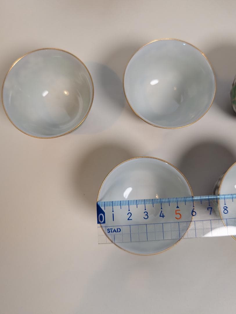 平安　清水焼　清川吉兆作　紫雲錦　宝瓶・湯冷し・煎茶椀5客 箱入り 煎茶道具