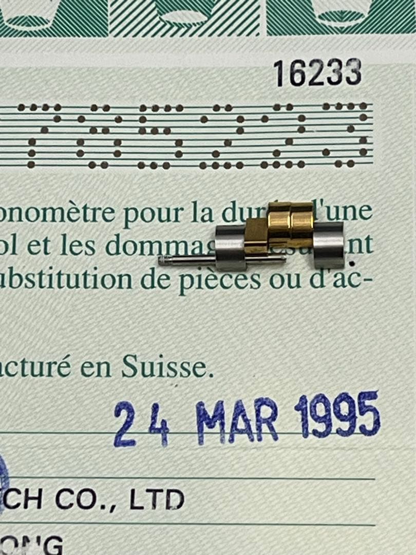 ロレックス デイトジャスト16233 金属ベルト 純正1コマねじ込みピン1本つき