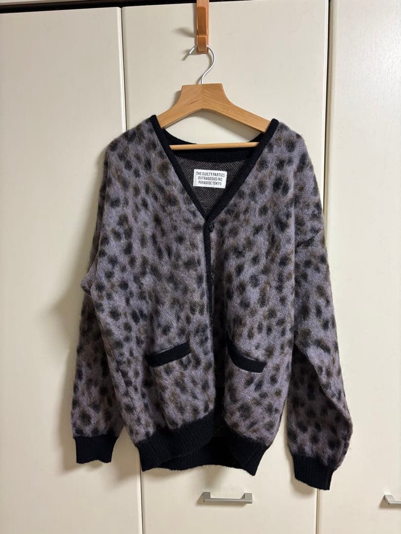 トップス WACKO MARIA LEOPARD MOHAIR CARDIGAN
