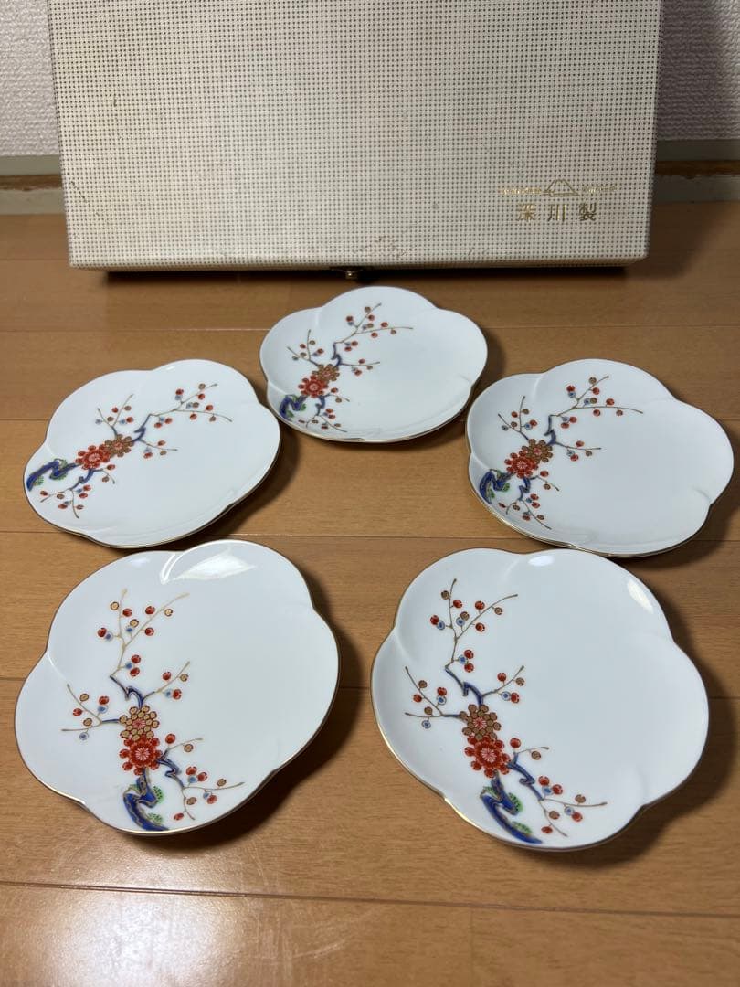 417 深川製磁　花型皿　5客　未使用