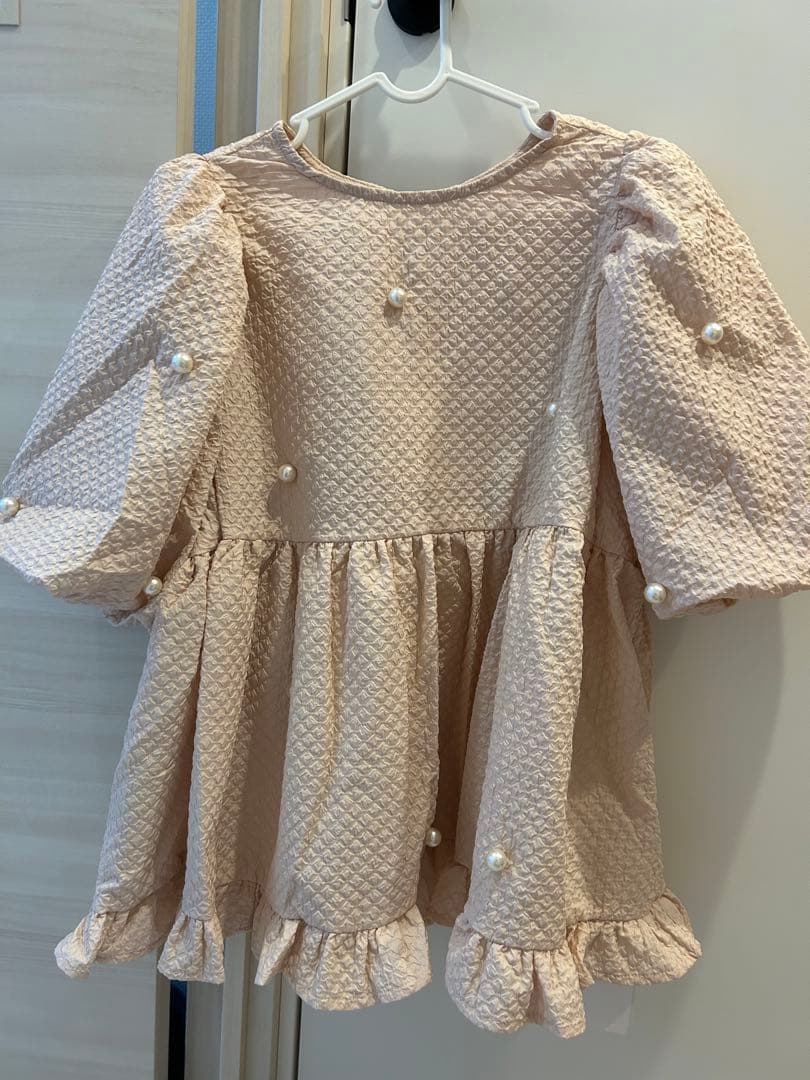 MARRYME ピンクパール装飾 半袖ブラウス