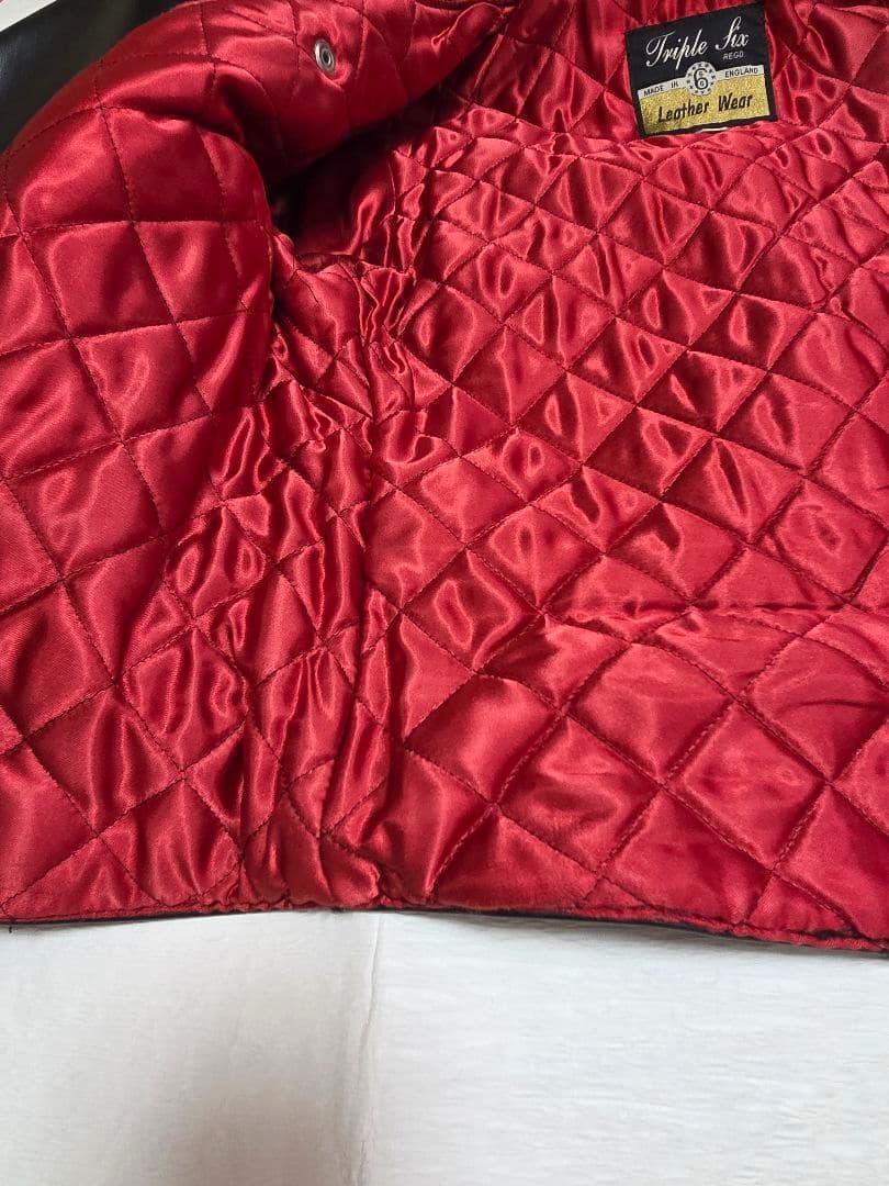 666 Triple Six ブラック レザー ライダースジャケット