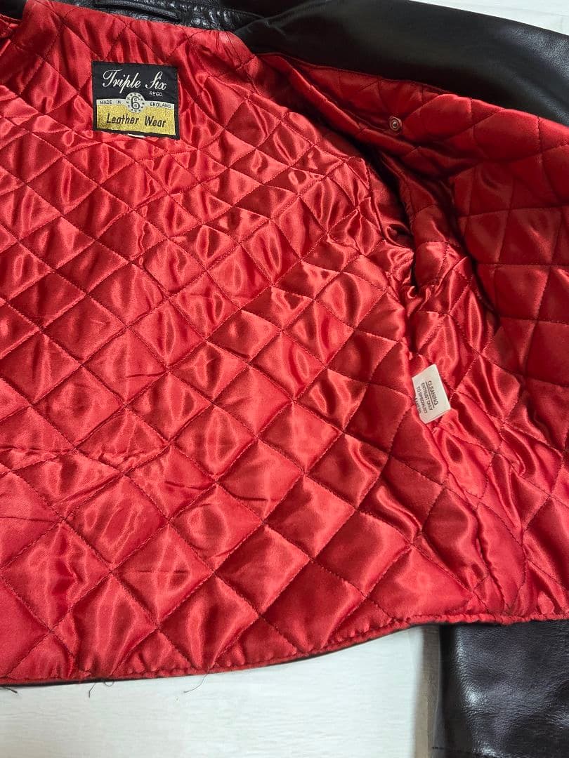 666 Triple Six ブラック レザー ライダースジャケット