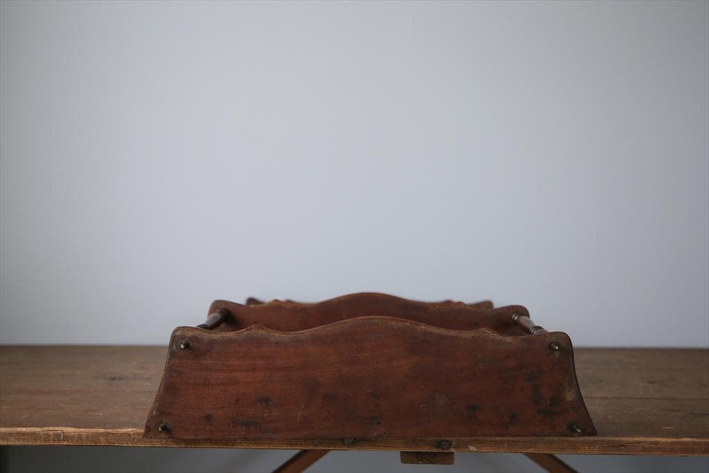 フランスアンティーク木製ウォールシェルフ/壁掛けラック/飾り棚(90-125)