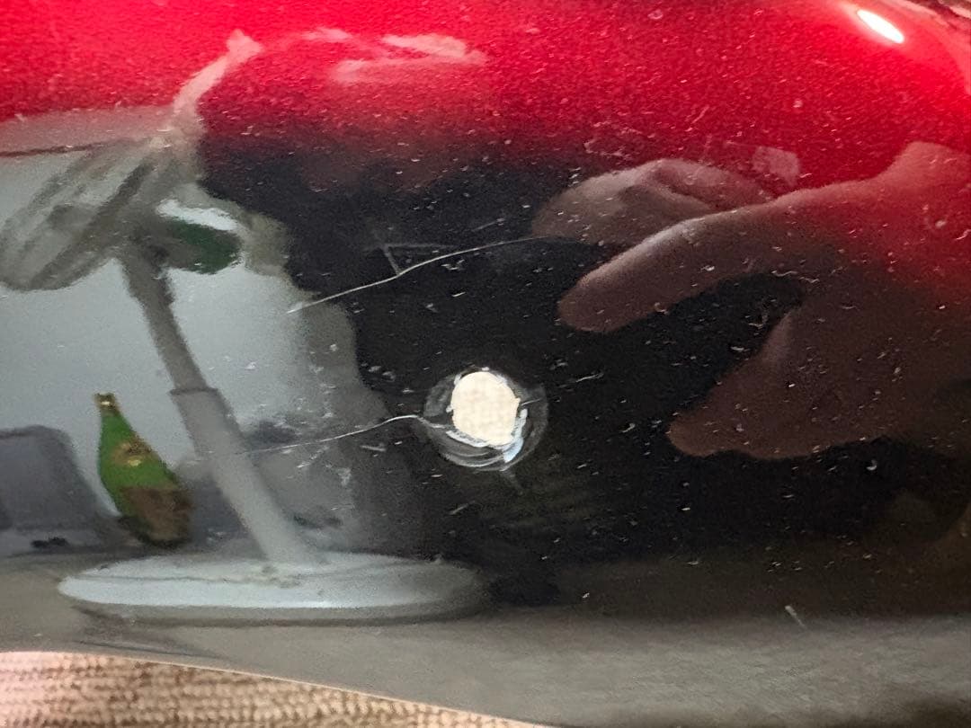 SR400 フルフェイスカウル 黒赤グラデーション スモークシールド