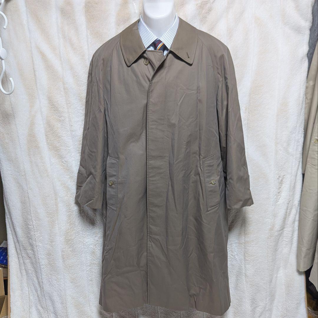 美品★BURBERRY ステンカラーコート 濃ベージュ チェック柄 メンズL