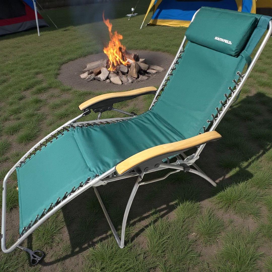 【良品】 アウトドアチェア　リクライニングチェア　キャンプSOUTH FIELD