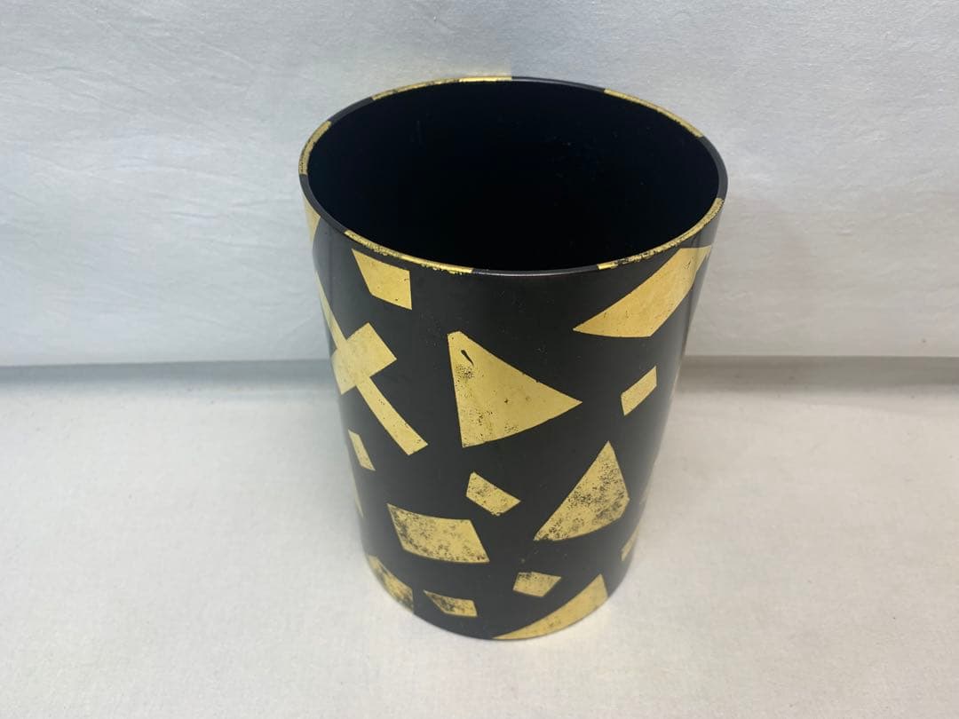 美品 茶道具 木製 葉蓋水指 玄々斎好写 箔散らし 曲物