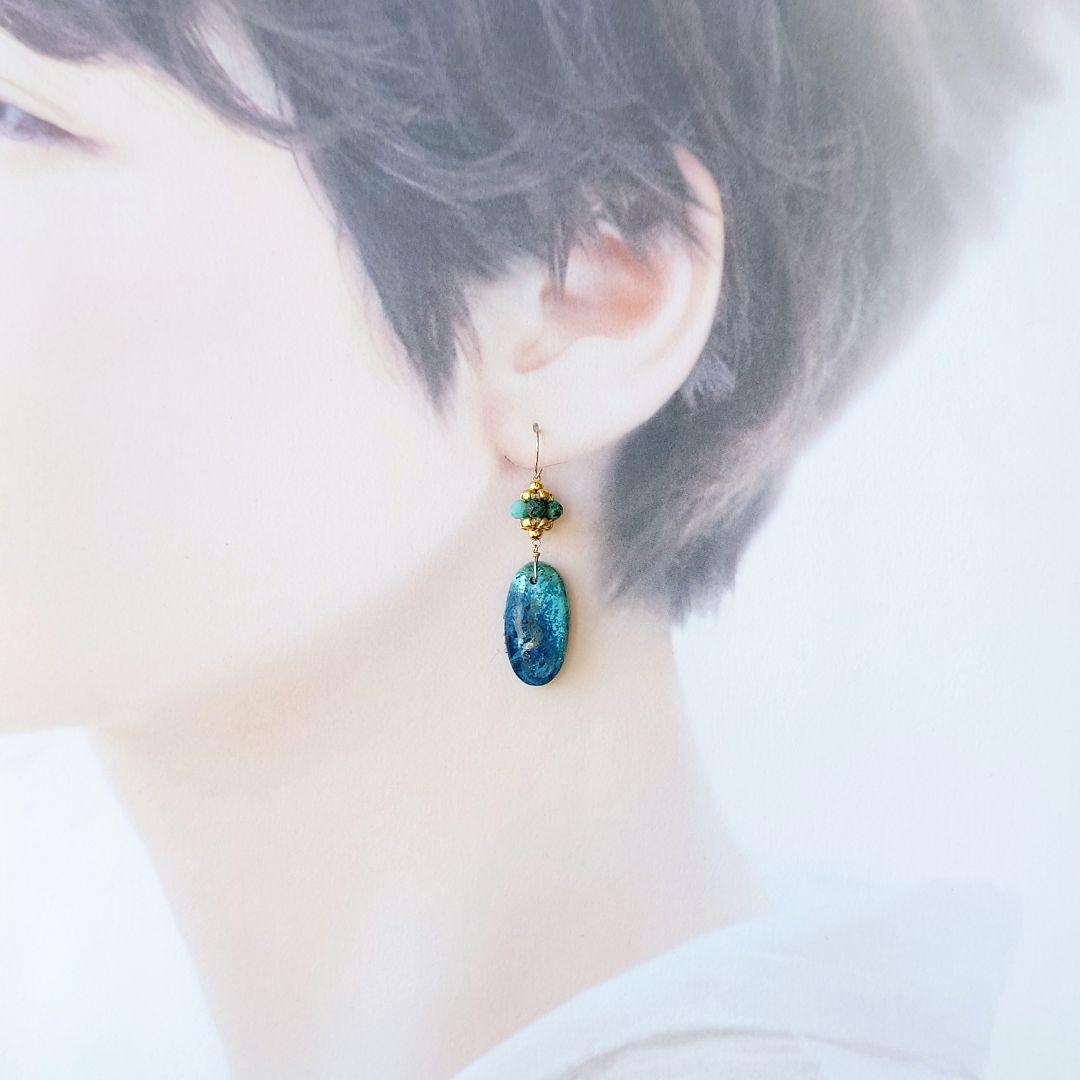 K10YG クリソコラブレスレット＆ピアスセット