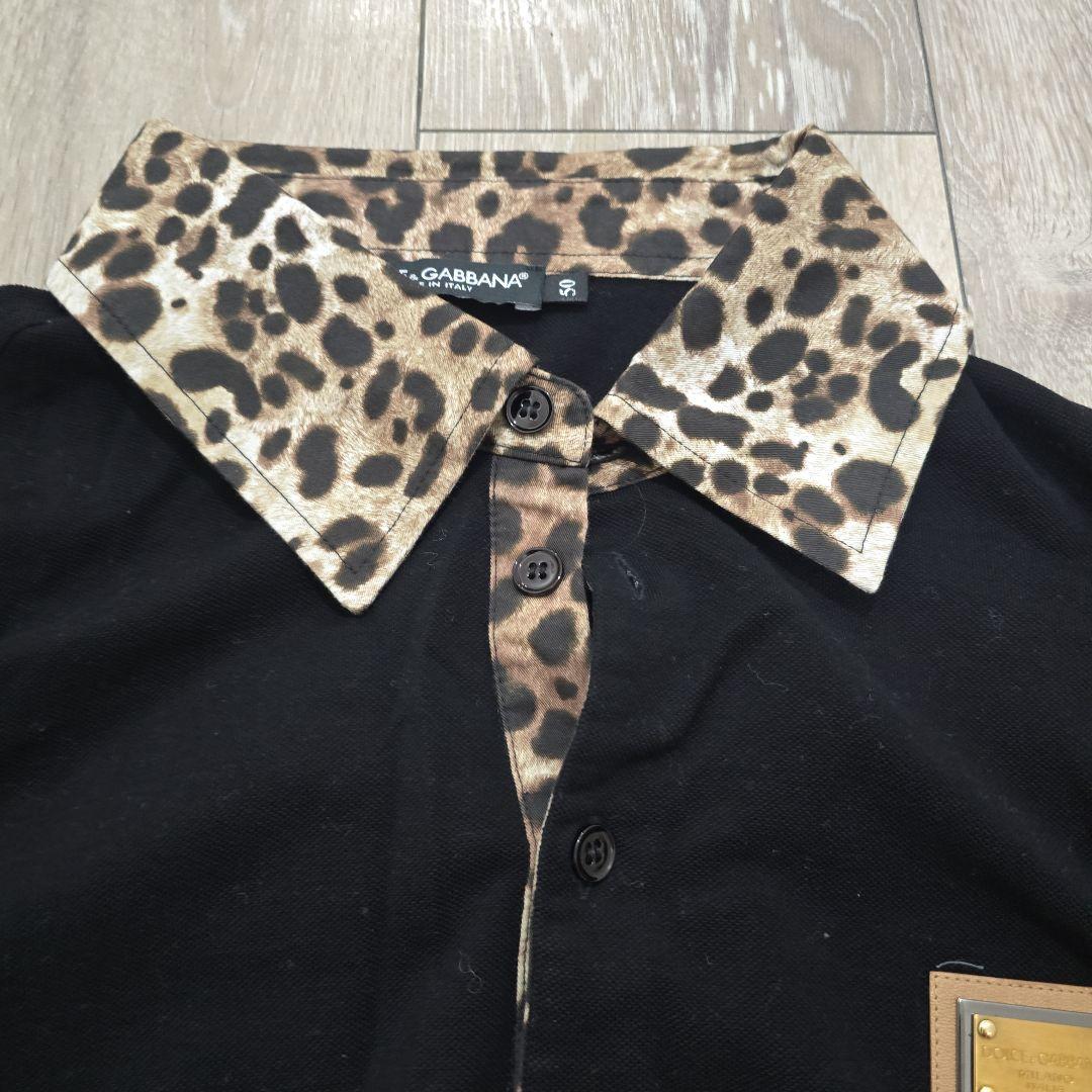 Dolce & Gabbana レオパード襟ポロシャツ 50