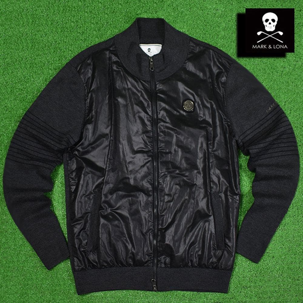 MARK&LONA 防風ニットジャケット【ブラック/チャコール/L】美品！