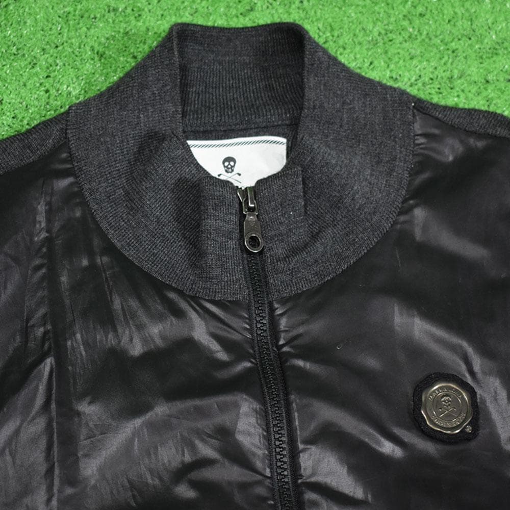 MARK&LONA 防風ニットジャケット【ブラック/チャコール/L】美品！