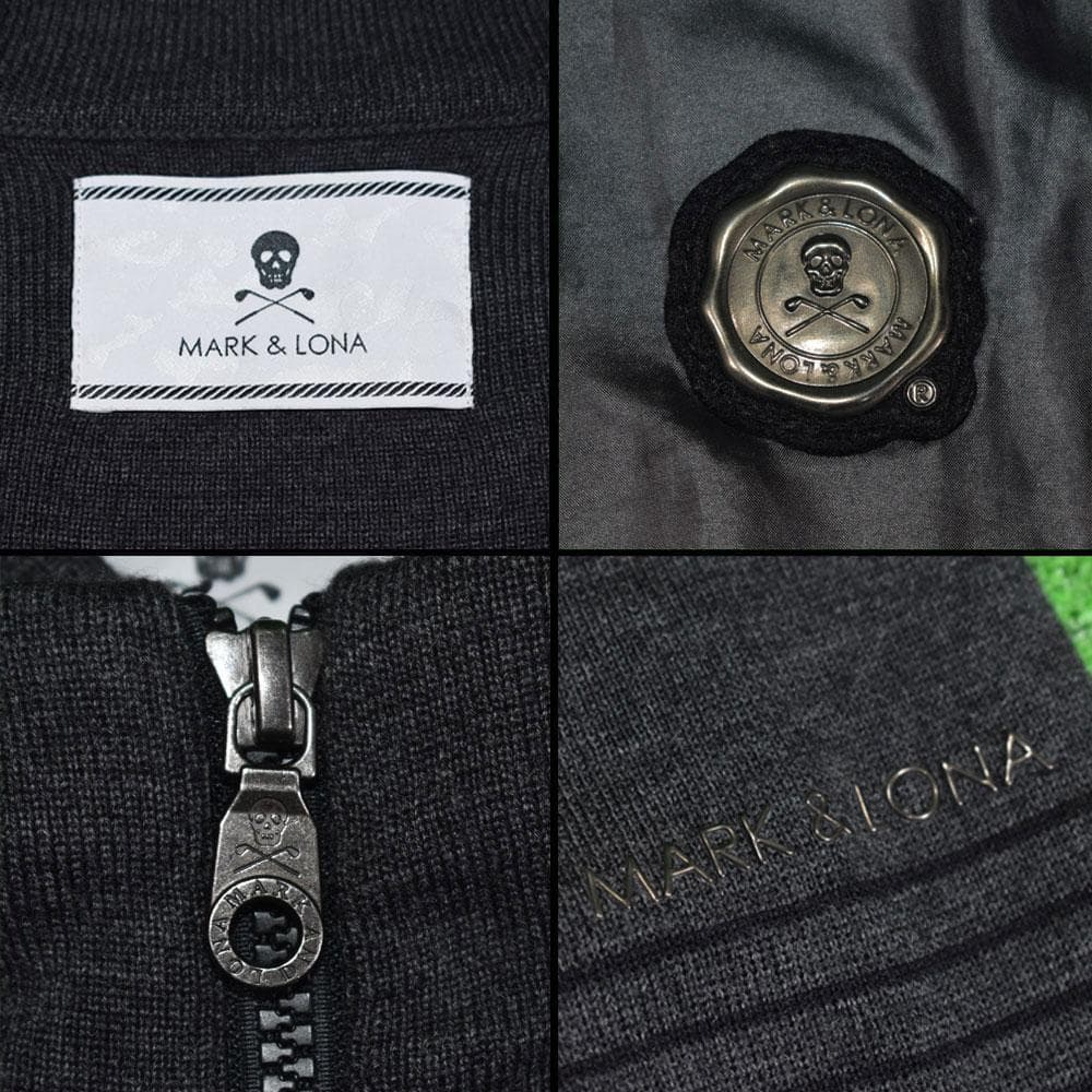 MARK&LONA 防風ニットジャケット【ブラック/チャコール/L】美品！