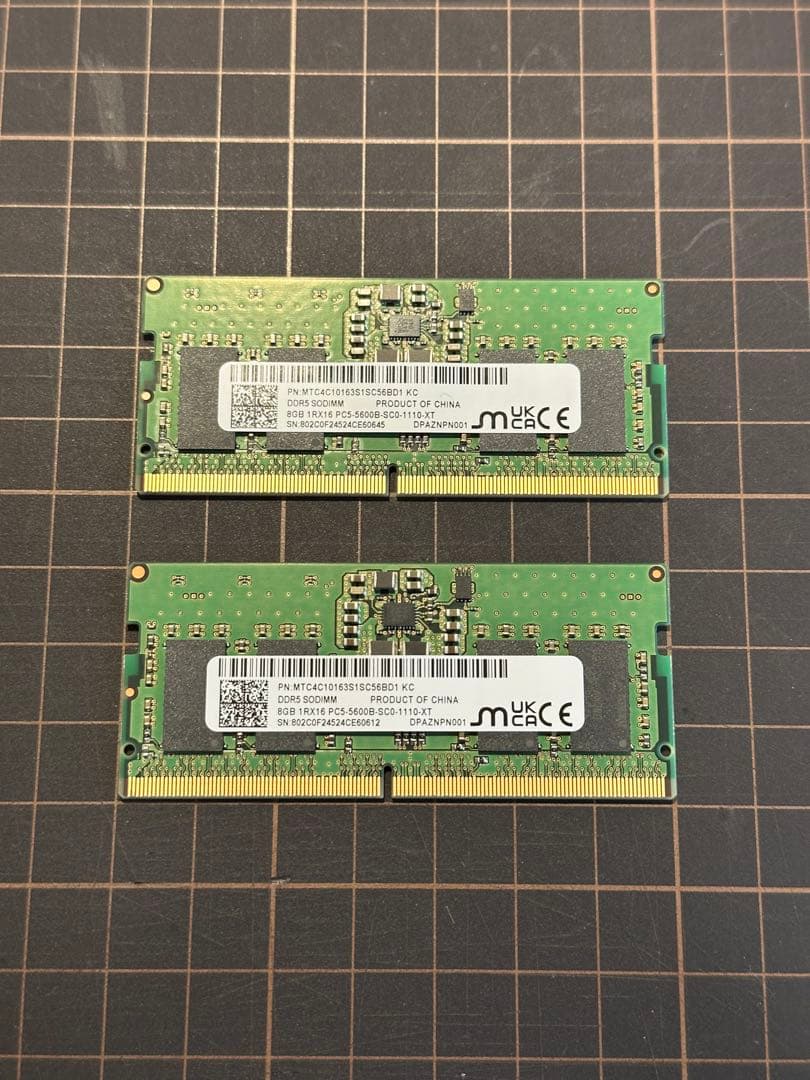 Micron DDR5 SO-DIMMメモリ 8GB*2 5600MH