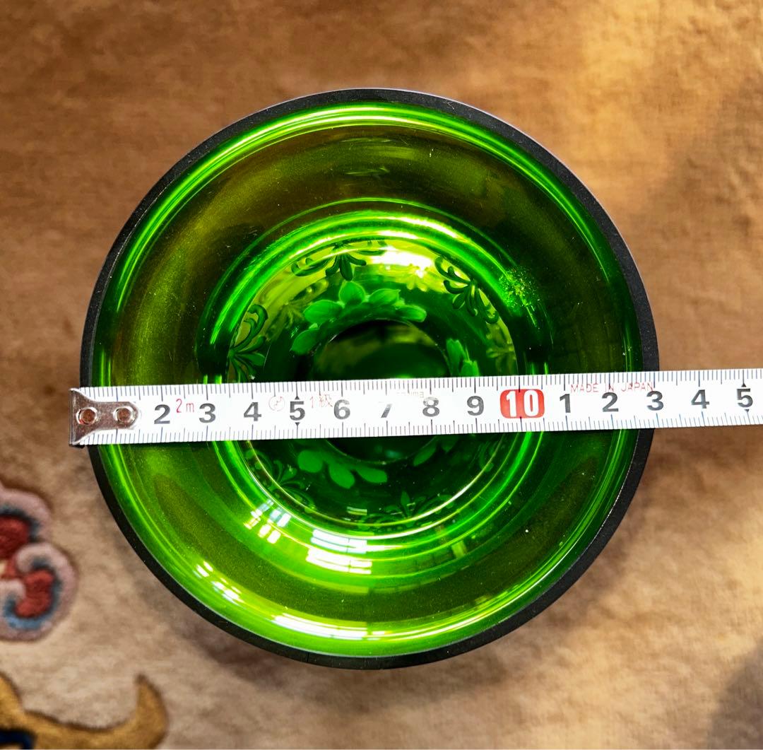 ベネチアグラス置き物　イタリア製　大型　グリーン