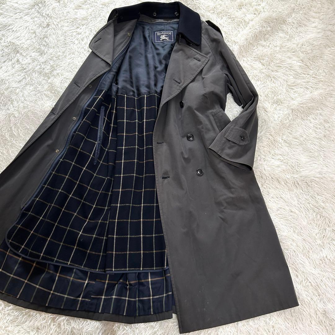 希少　バーバリー　トレンチコート　付け襟　ライナー　ベルト完備　グレー　M相当