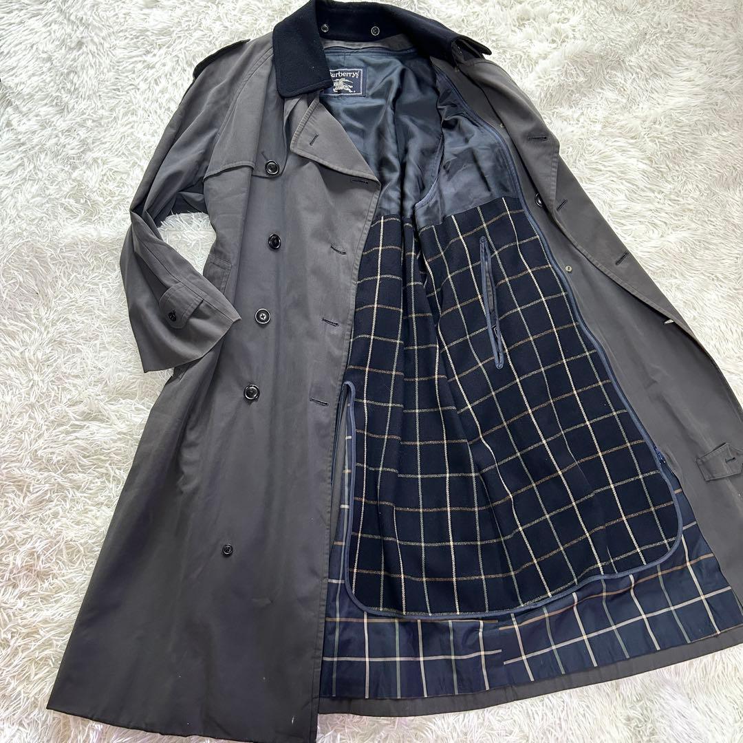 希少　バーバリー　トレンチコート　付け襟　ライナー　ベルト完備　グレー　M相当