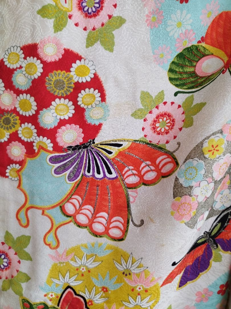 専用です☆大正浪漫アンティーク白系の着物にだらりの帯セット☆七五三ハーフ成人式