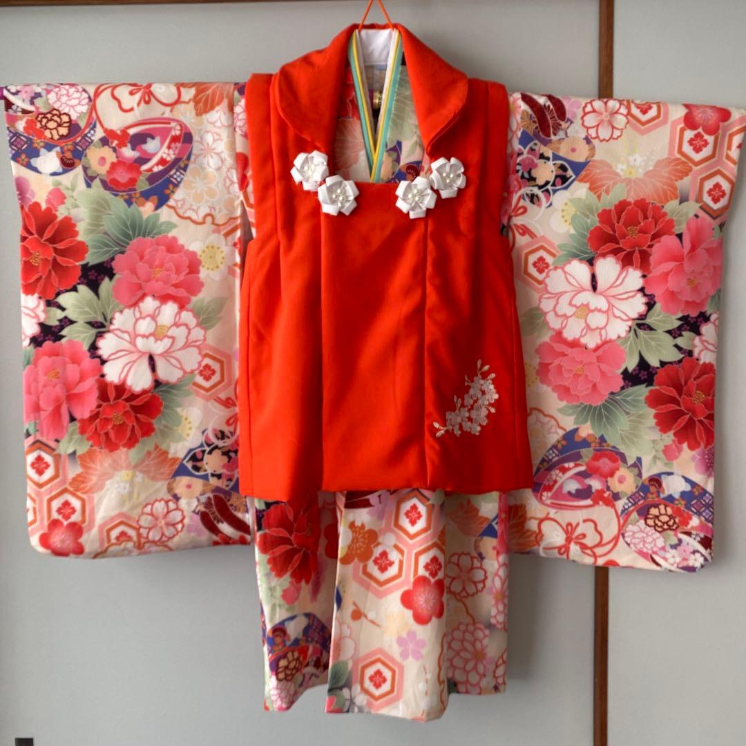 キャサリンコテージ　七五三　着物　3歳　双子ちゃん　被布　襦袢付き