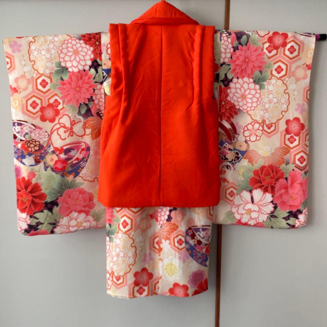 キャサリンコテージ　七五三　着物　3歳　双子ちゃん　被布　襦袢付き