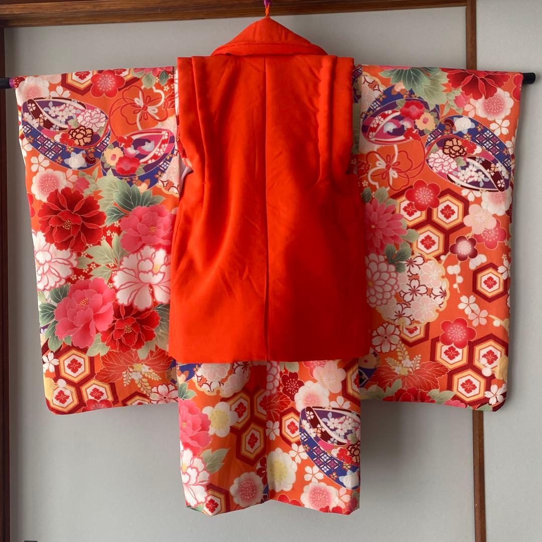 キャサリンコテージ　七五三　着物　3歳　双子ちゃん　被布　襦袢付き