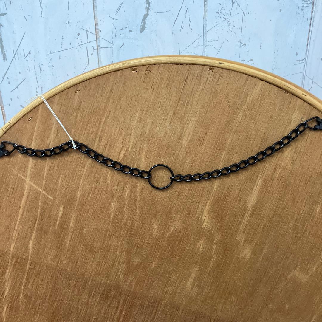 ■A-壁 昭和レトロ ニチハン 木製 丸型鏡 ラウンドミラー ウォールミラー