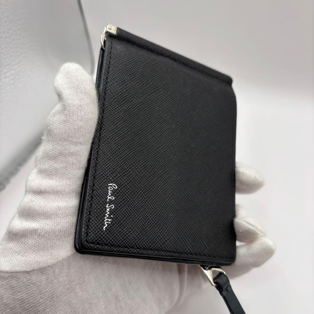 paul smith 二つ折り財布　マネークリップ　ブラック　札入れ　小銭入れ