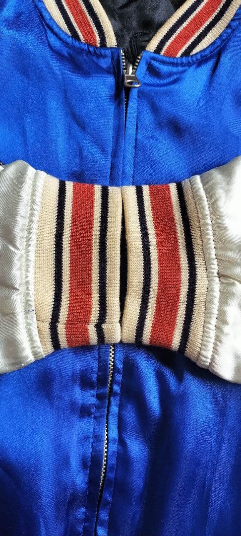 Peake'd Yella スカジャン 青 シルバーサイズ44