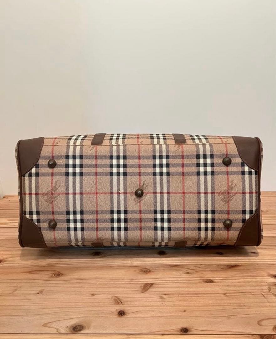 【大容量】Burberrys ・ノバチェック レザー ボストンバッグ PVC